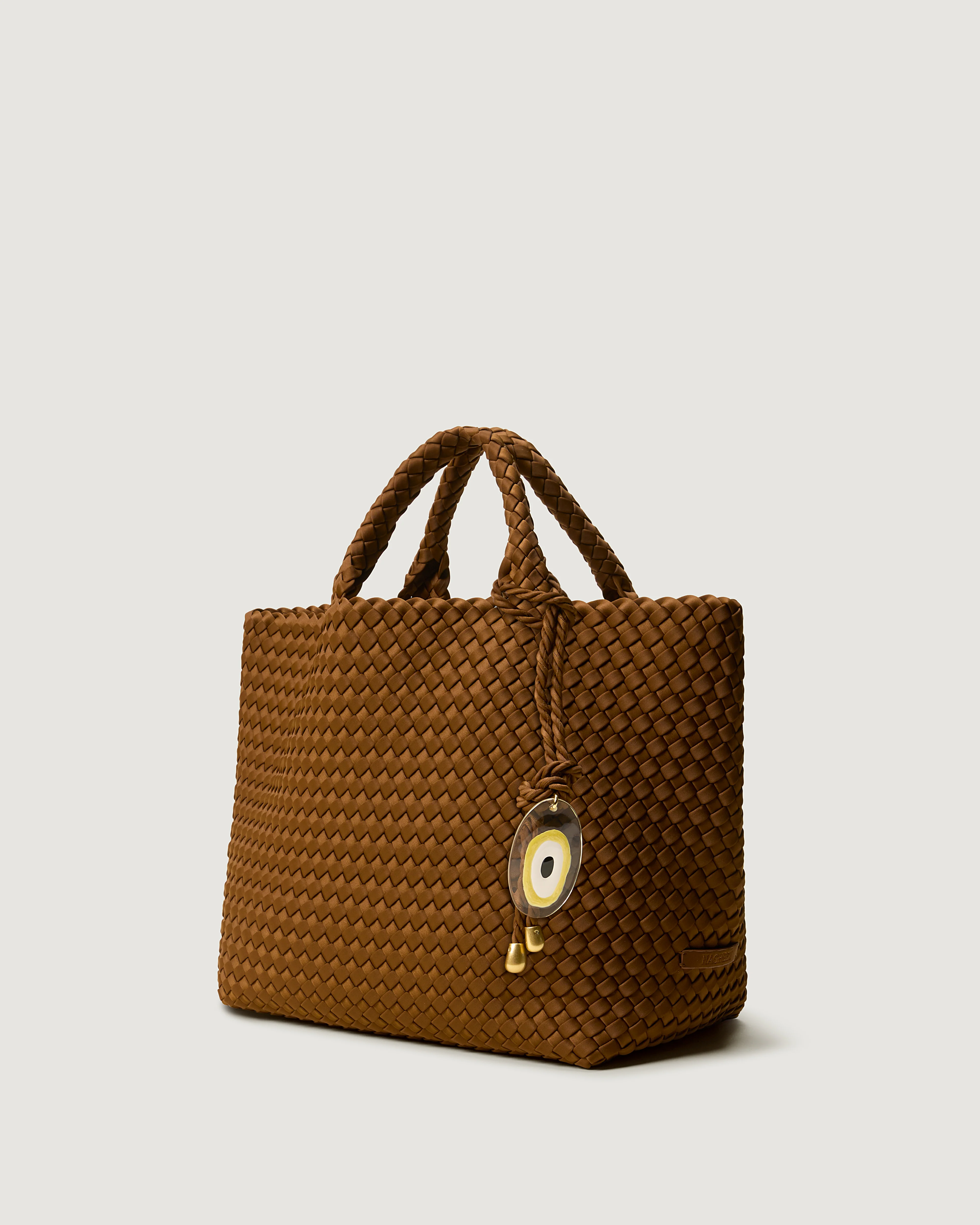 St. Barths Medium Tote with Evil Eye Charm | Teak - Image 4