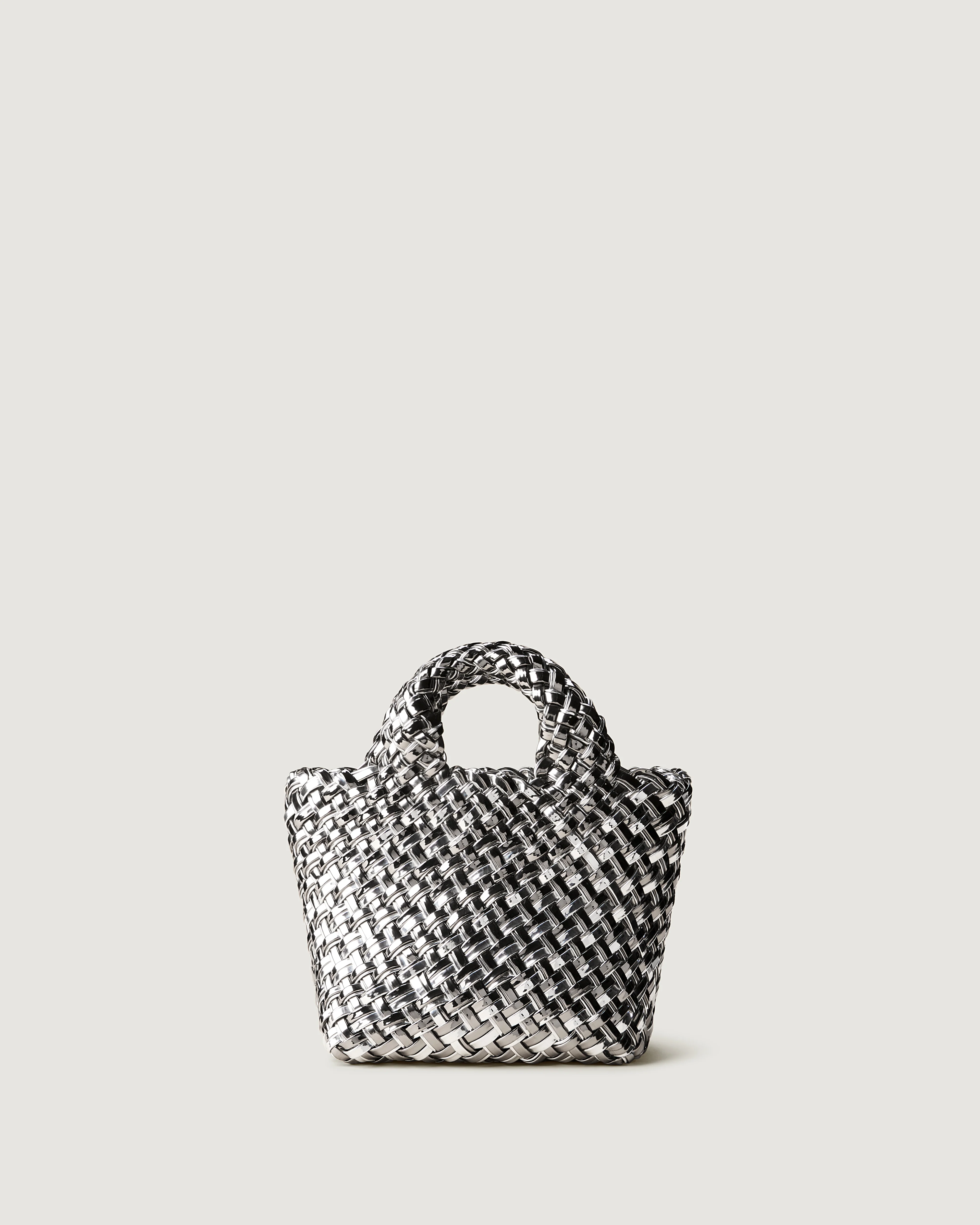 St. Barths Petit Tote Double Weave Metallic | Pewter