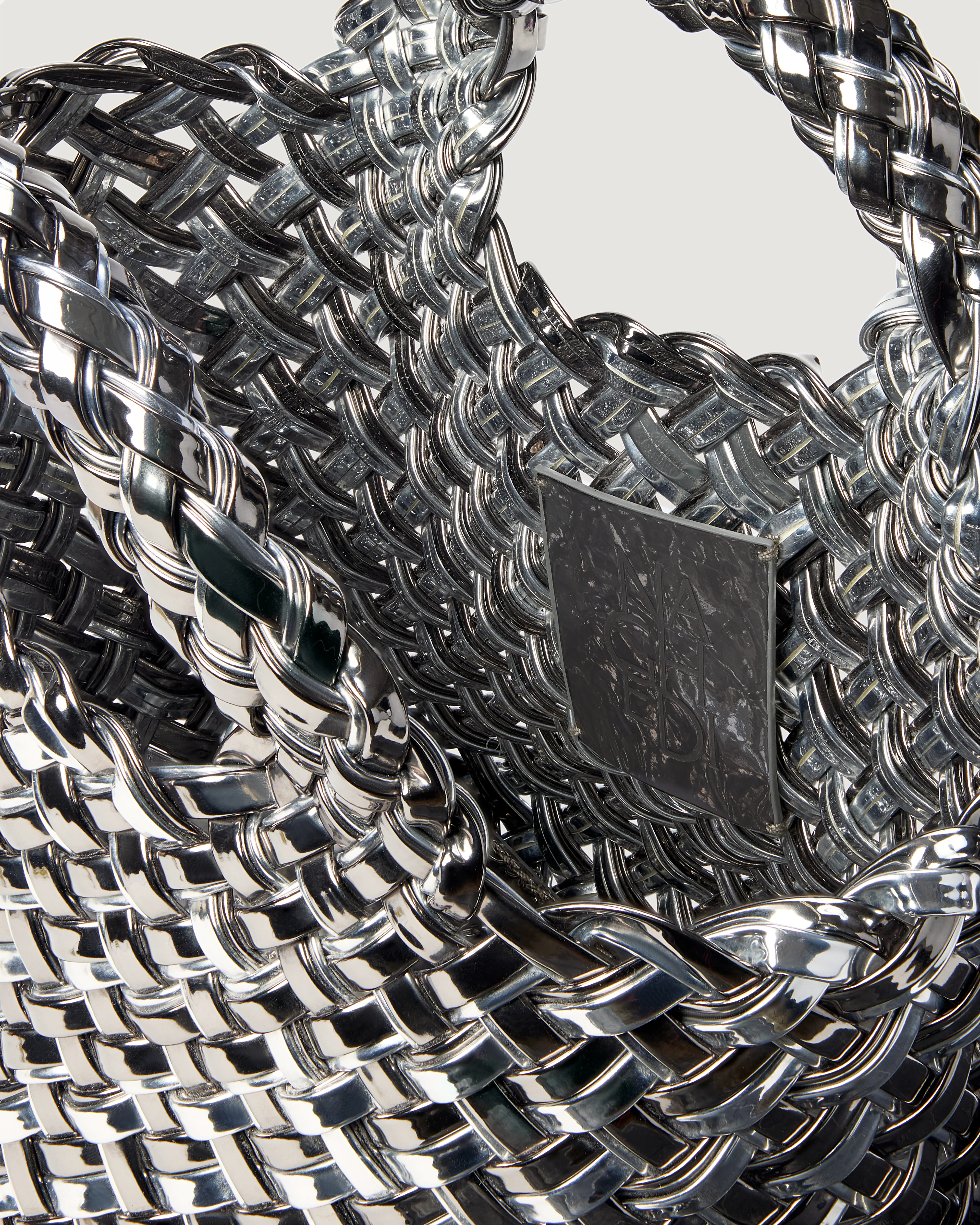 St. Barths Petit Tote Double Weave Metallic | Pewter - Image 2