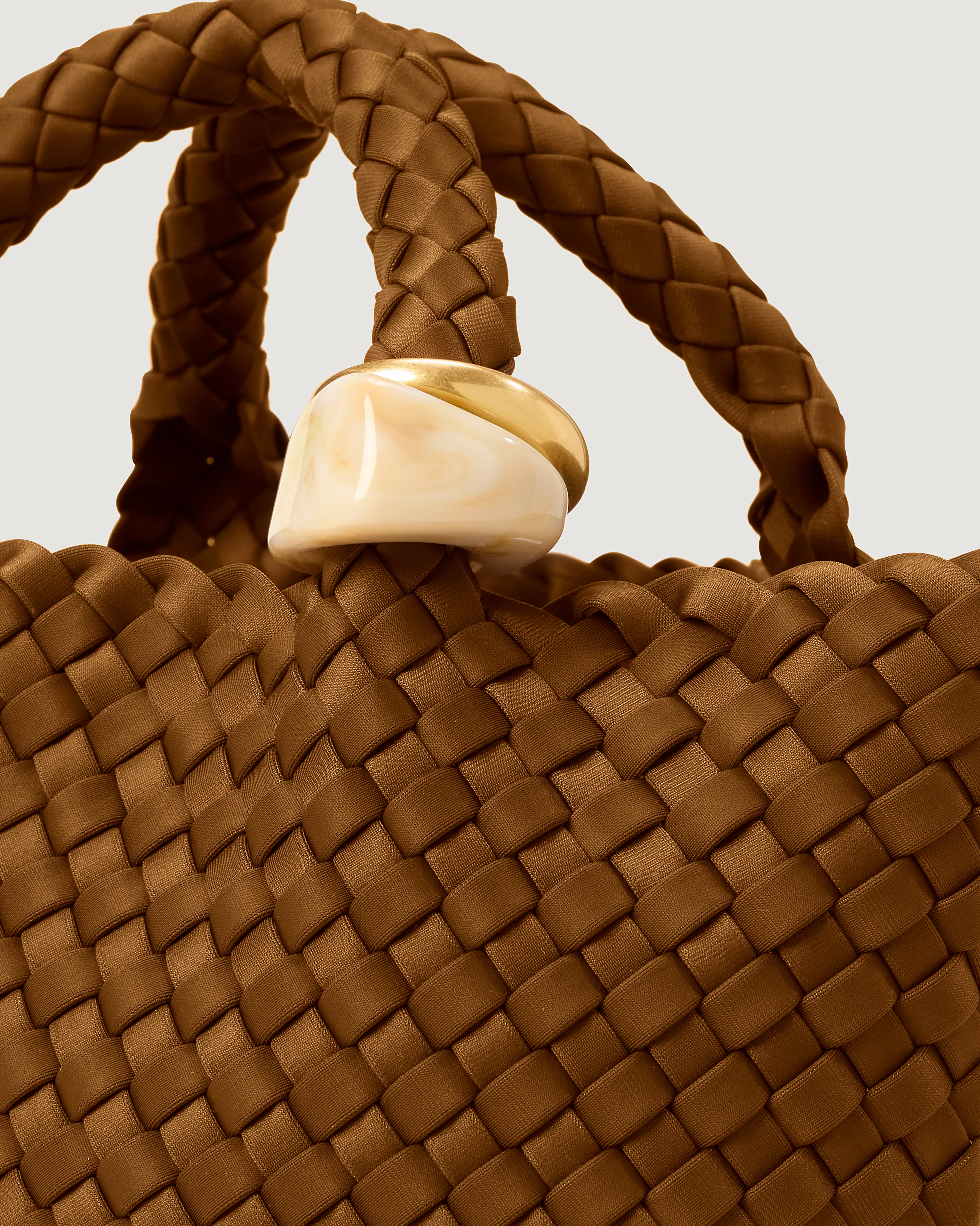 St. Barths Small Tote Beads | Teak - Image 2