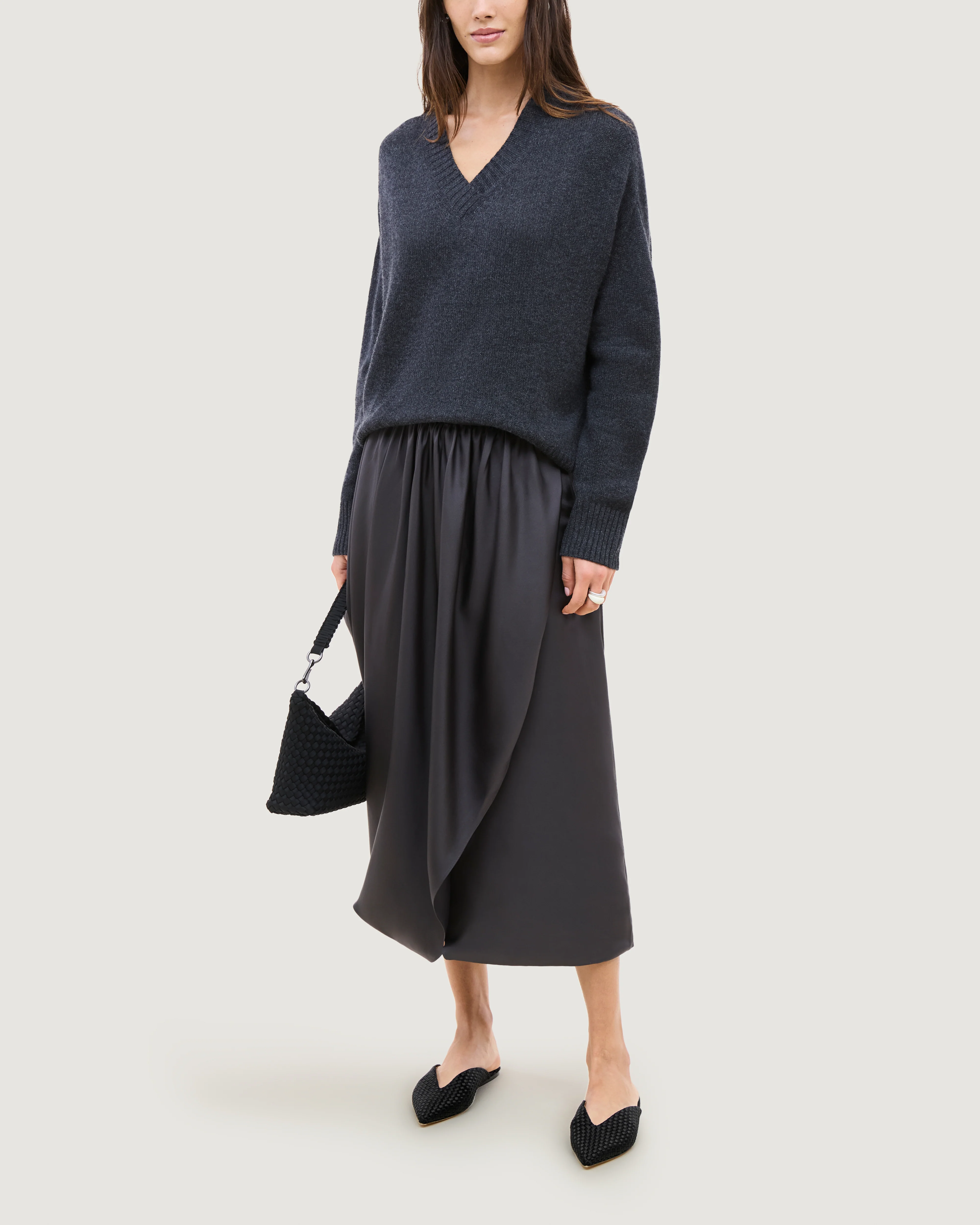 Strada Mule Satin | Onyx - Image 6